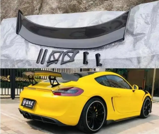 GT4 Real Forged Carbon Fiber/FRP Car Rear Wing Trunk Lip Spoiler For Porsche Cayman Boxster 718 981 987 2013-2025