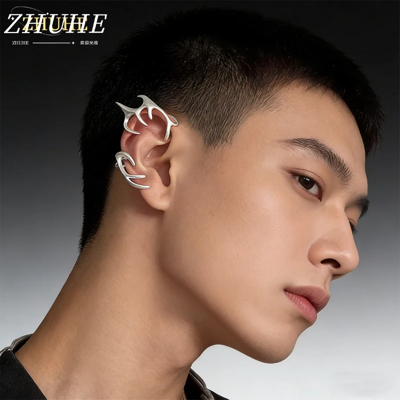 

Organic Antler Ear Cuffs Jewelry Accessories for Men & Women, Copper Material Lightweight Ear Clips, Nature-Inspired Design for