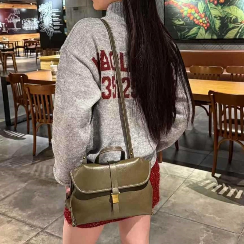 Genuine leather woman bag small square shoulder bag Handbags ladies crossbody bags luxury designer minimalism bag cowhide bag