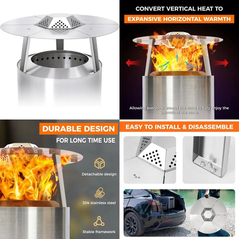 

Тепловой дефлектор из нержавеющей стали для 27 пожарных ящиков, 3 ножек, теплоотводчик для наружной каминной плиты