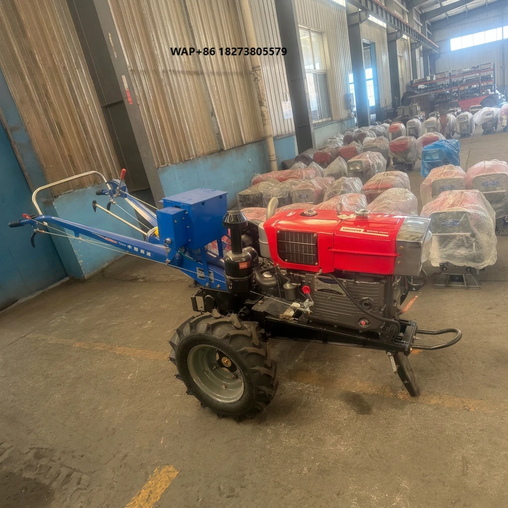 15HP Walking Tractor Power Tiller with Rotary Tiller for Small Farm Paddy Field Dry Land Cultivation