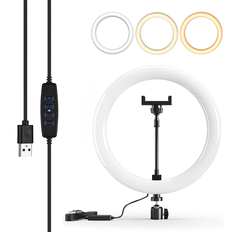 26/33cm LED Selfie Ring Lights Led Photography Light Lamp with Phone Stand Photo Lamp Ringlight for Tiktok Video Live Fill Lamps