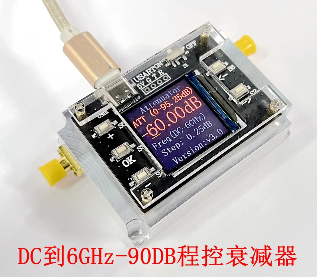 

3G 6G 8G Digital Program Controlled Attenuator 90DB Step 0.25DB TFT Display CNC High Isolation