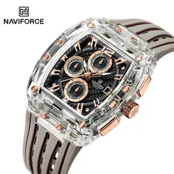 NAVIFORCE Watches Men Military Sport Water Resistant Silicone Strap Man Watch Tonneau Clock Luxury Luminous Male Wristwatches