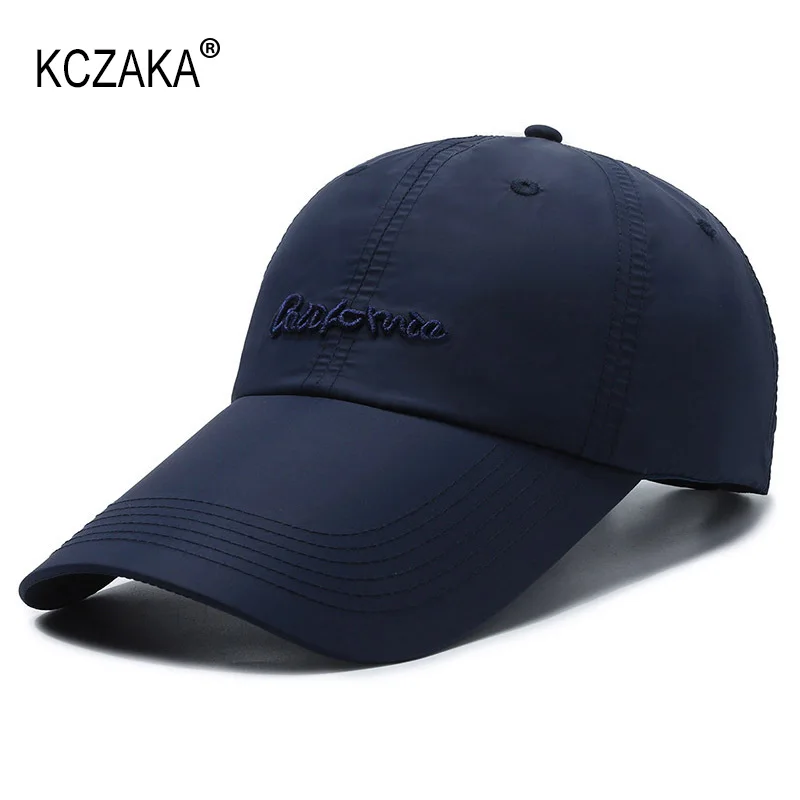 10.5cm Lengthened Brim Baseball Cap Mens Outdoor Sports Letter Shade Sun Protection Breathable Quick Dry Caps Male Fishing Hats