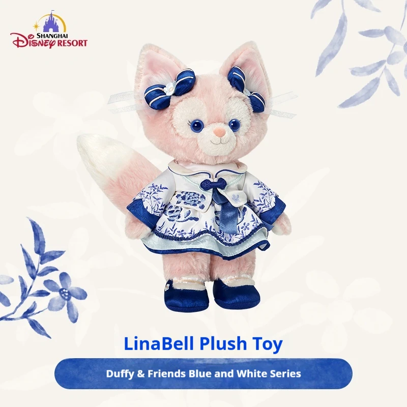 

Genuine Disney Duffy And Friend Blue And White Porcelain Serie Linabelle Cute Plush Doll Standing And Sitting For Halloween Gift