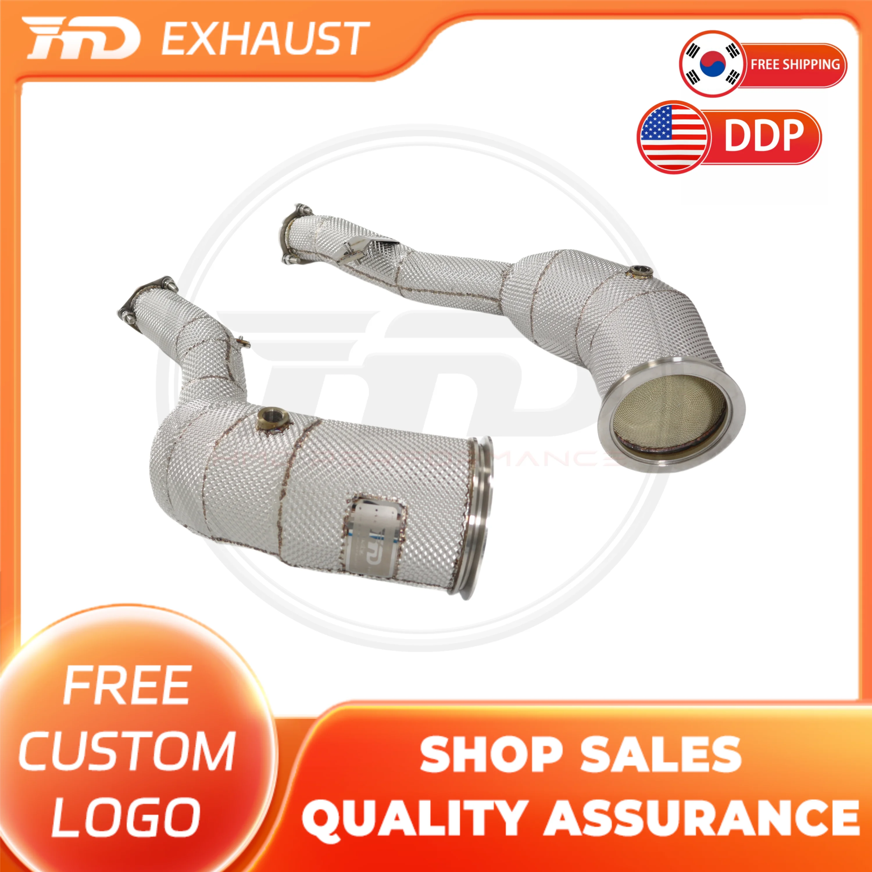 

HMD Hot sale Exhaust System High Flow SS304 Performance Downpipe for Audi S6 S7 C8 2.9T 2020+ Converter Header with OPF