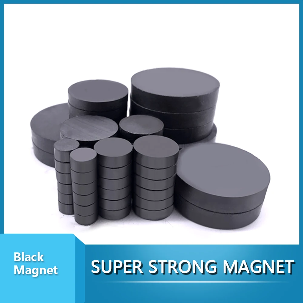 50-300PCS Black Round Strong Magnets Dia 8mm 10mm 12mm Ferrite Ordinary Magnet Y30 Black Disc Fridge Magnets