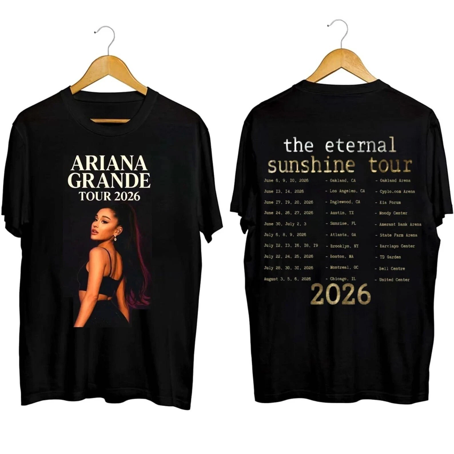 Ariana Grande Concert T-shirt Eternal Sunshine Tour 2026 T-shirt Fan Gift Commemorative T-shirt Daily  Printed  T-shirts
