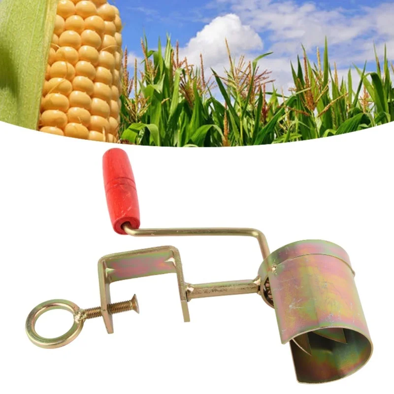Hand Crank Corn Thresher Efficient Peeling Firm Clamping Comfortable Wood Handle Manual Corn Sheller Stripper