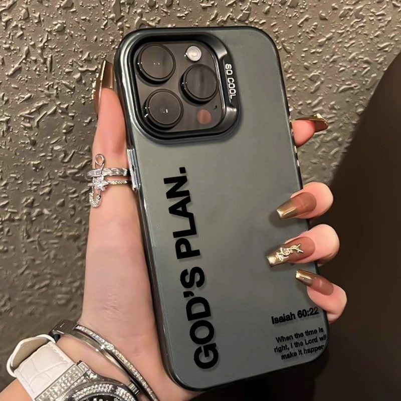 

GOD'S PLAN Pattern Phone Case For Samsung Galaxy A26 A25 A24 A16 A15 A36 A56 A54 A53 S25 Ultra S24 FE S23 S22 Plus S21 IMD Cover