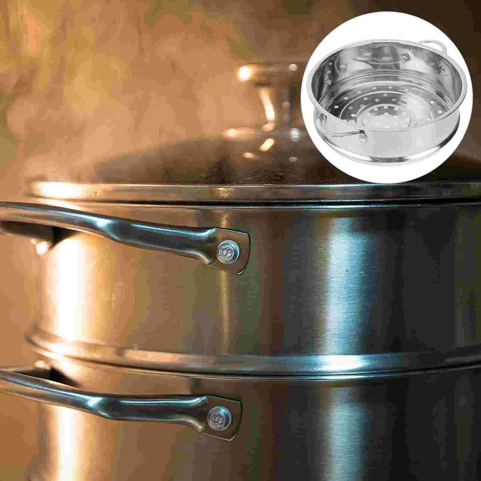 16 Cm Steamer Cookware Grid Stainless Steel Food Handle Bun Basket Safe Restaurant