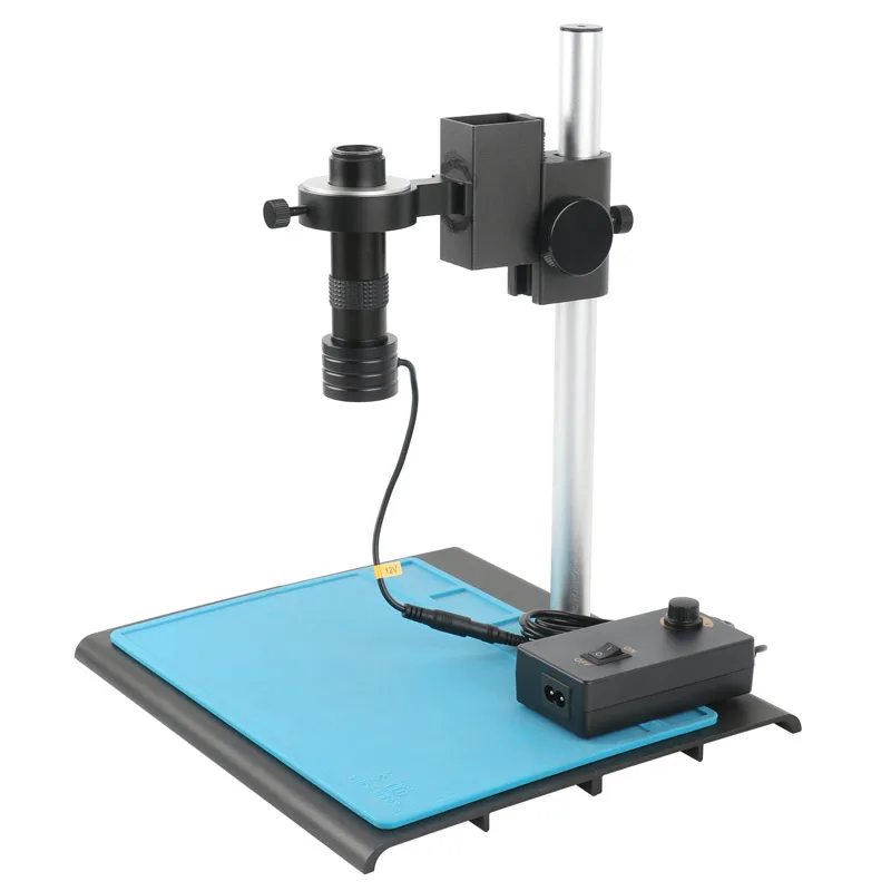 調整可能な 32 LED リングライト Vidoe 顕微鏡カメラ照明ランプ補助光単眼 130x C マウントレンズ + 顕微鏡スタンド