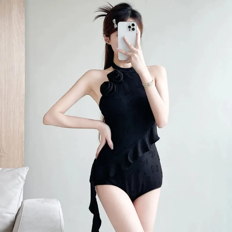 

Women's Long Sleeve One Piece Swimsuit Summer Sunscreen Conservative Tummy Control Slimming High Street Chic Bathing Suit Beach