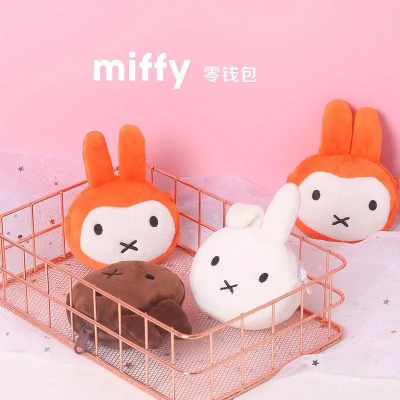 Miffy Rabbit 2025 New Earphone Bag Kawaii Cartoon Rabbit Zipper Earphone Bag Portable Hanging Wallet for Going Out