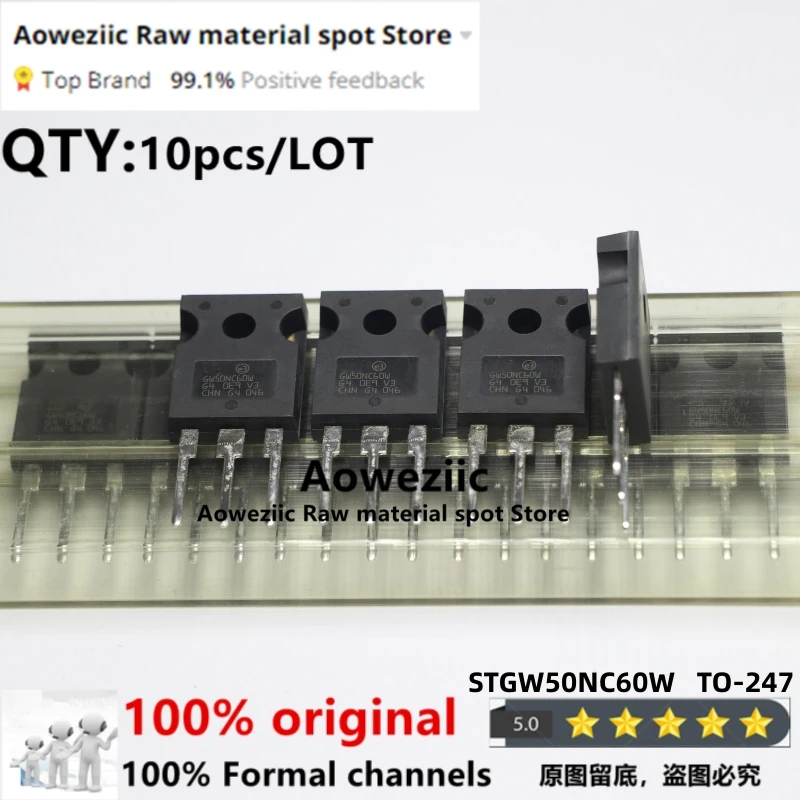 

Aoweziic 100% New Imported Original STGW50NC60W GW50NC60W TO-247 IGBT FET 55A 600V
