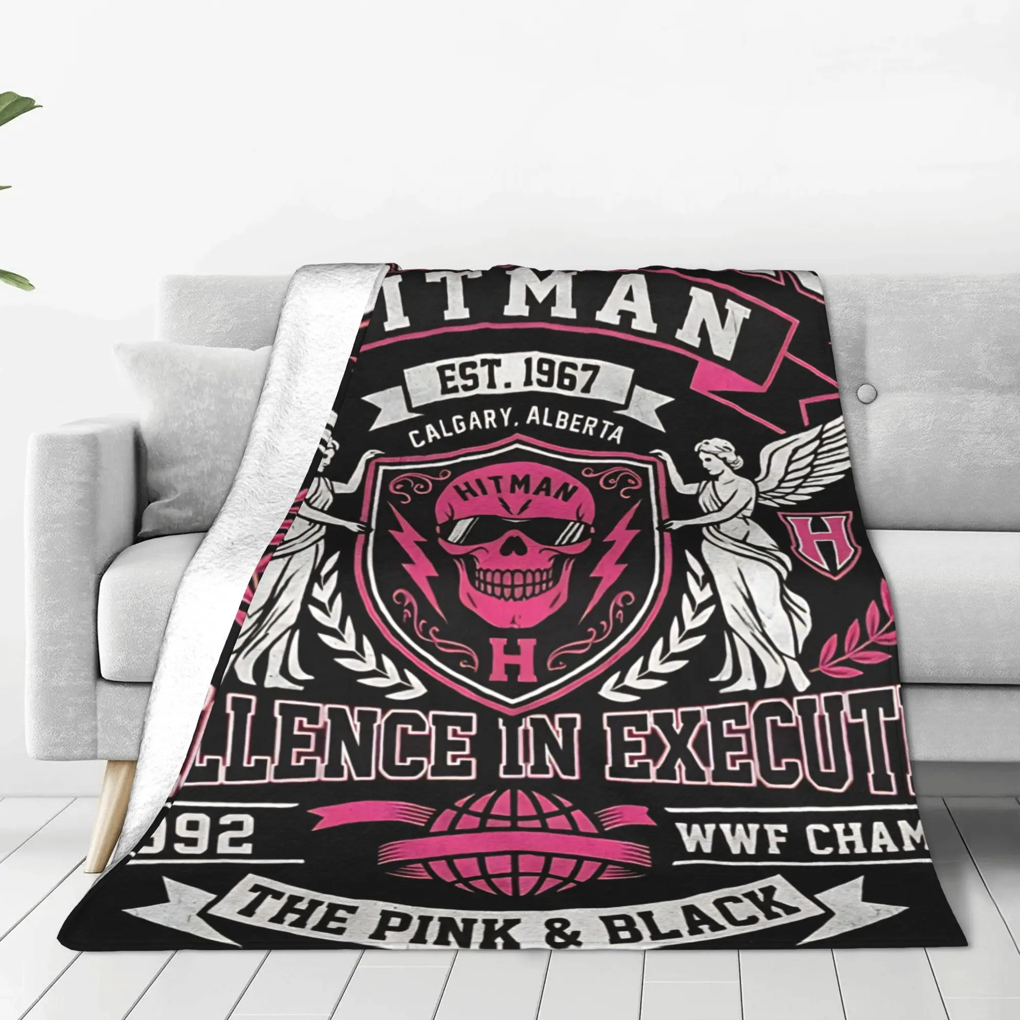 1PC wrestling grunge  B-Bret Hart Home Room Decorations Winter Blankets For Adults Bedding Home Interior Sofa Knee