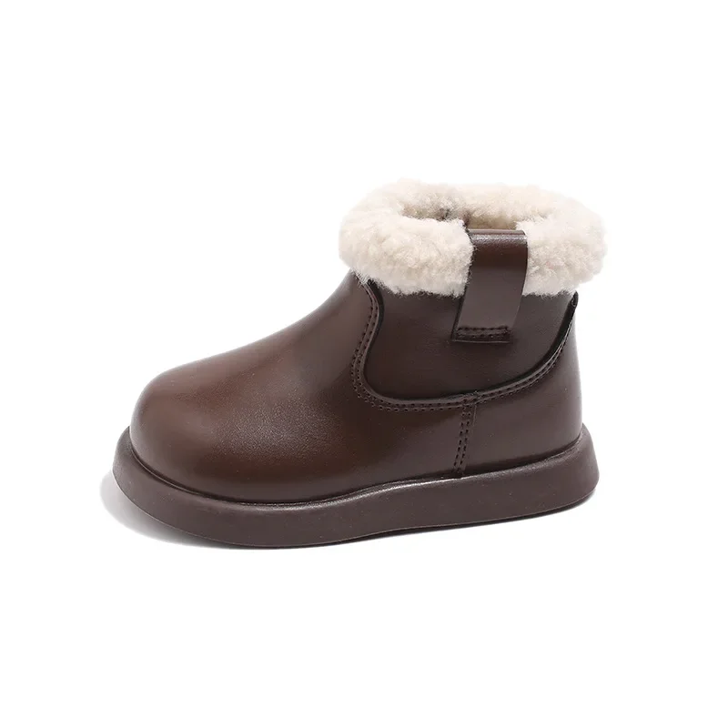 Bottes Courtes avec Fourrure et Semelle Souple pour Enfant Fille, Chaussures de Princesse avec Fermeture Éclair Latérale, à la Mode, Botte de Rinçage Chaude, Nouvelle Collection Hiver 2024