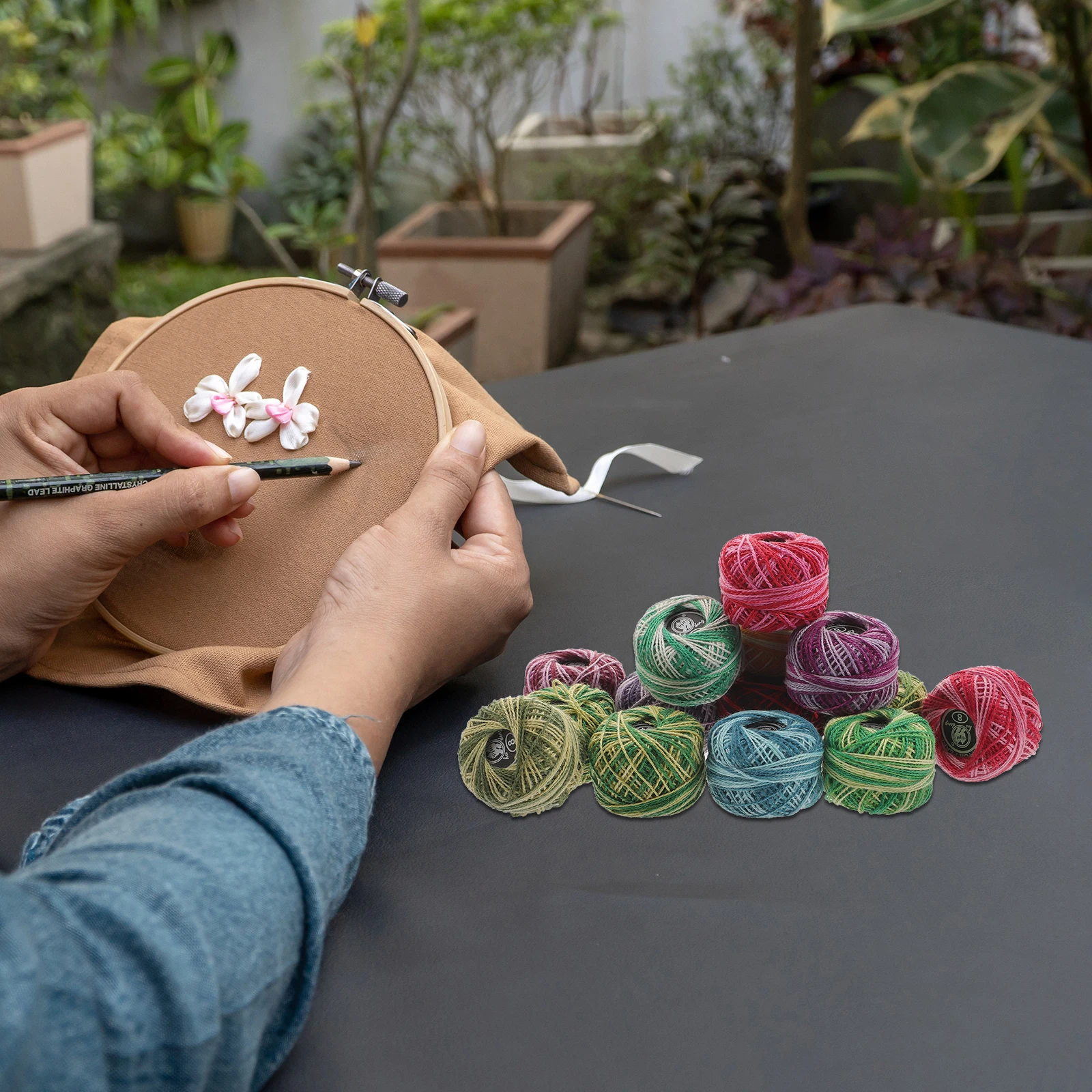 

16pcs Cross Stitch Thread Embroidery Line Kit Multi Color Soft Cotton Line 8M Each Roll for DIY Knitting Craft