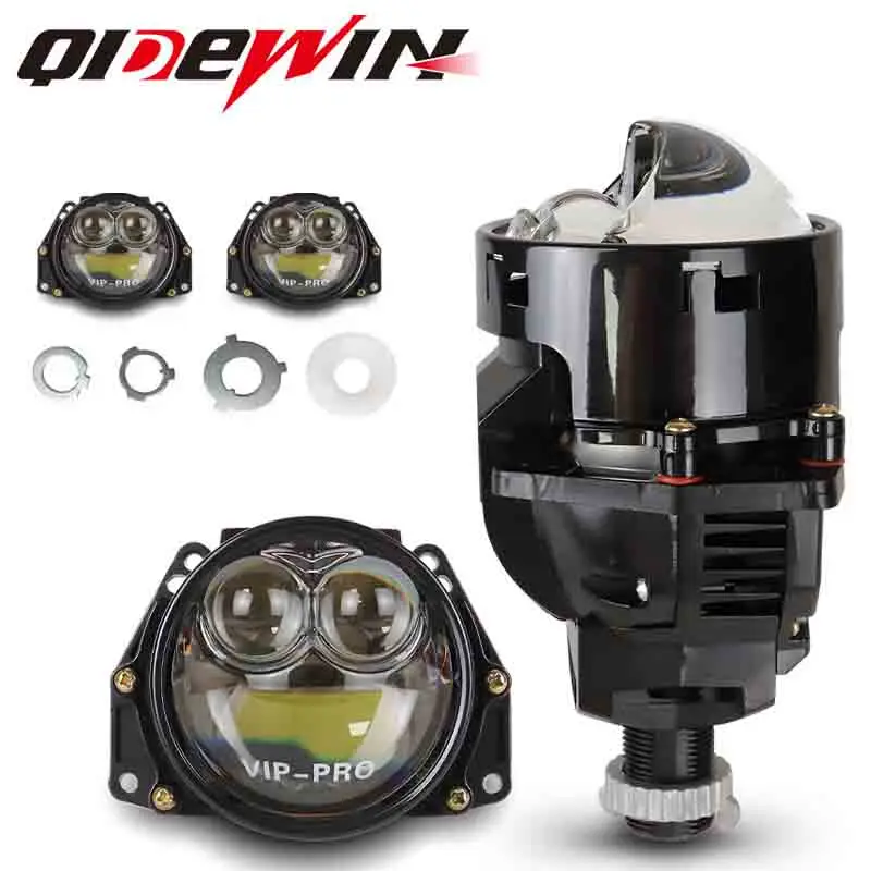 

2PCS 3 Inch Bi Led Projector Lenses Halo Light H7 9005 9006 Car Headlight 40000lm 120W Angel Eye High Low Beam LED Auto Lamp Kit