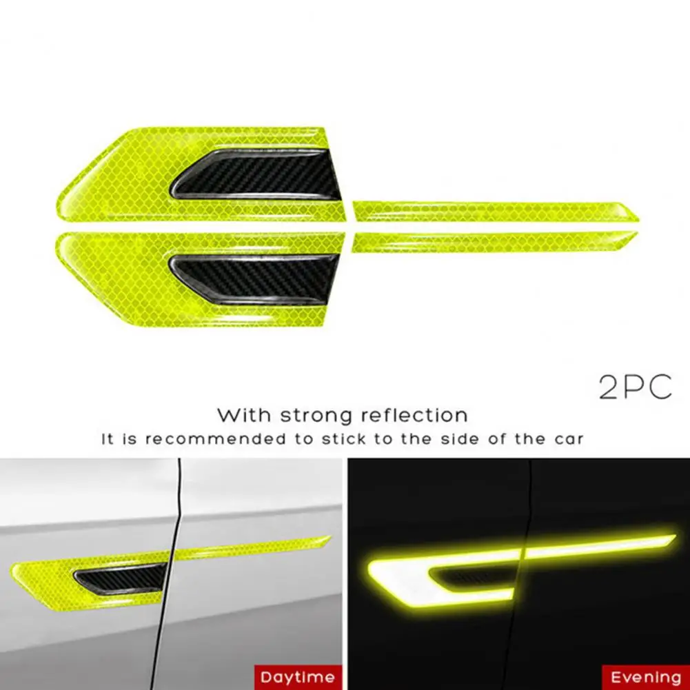 1 Pair Strip Reflective Tape  Convenient Rearview Mirror Reflective Warning Sticker  Anti-slip Reflective Sticker