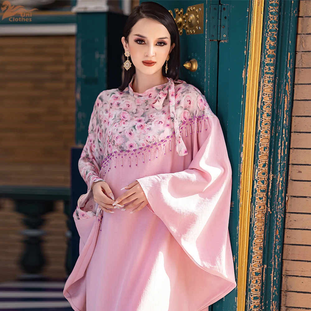 

Роскошное Дубайское Абая с бусинами и кисточками Джалабия Рамадан женское мусульманское платье макси турецкий кафтан халат кафтан марокканский женский халат Vestidos