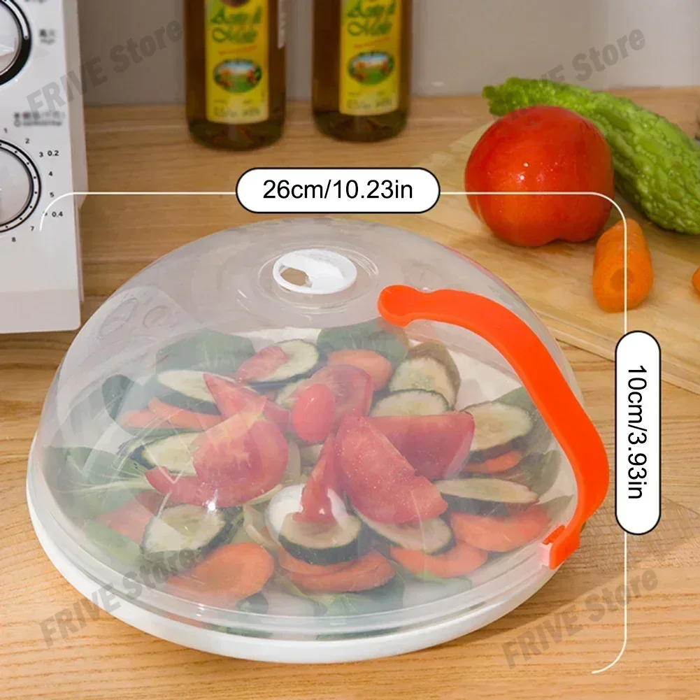 The Third Generation Microwave Splash Cover Thickened Transparent Splash-proof Cover with Handle BPA-free Plate Food Cover