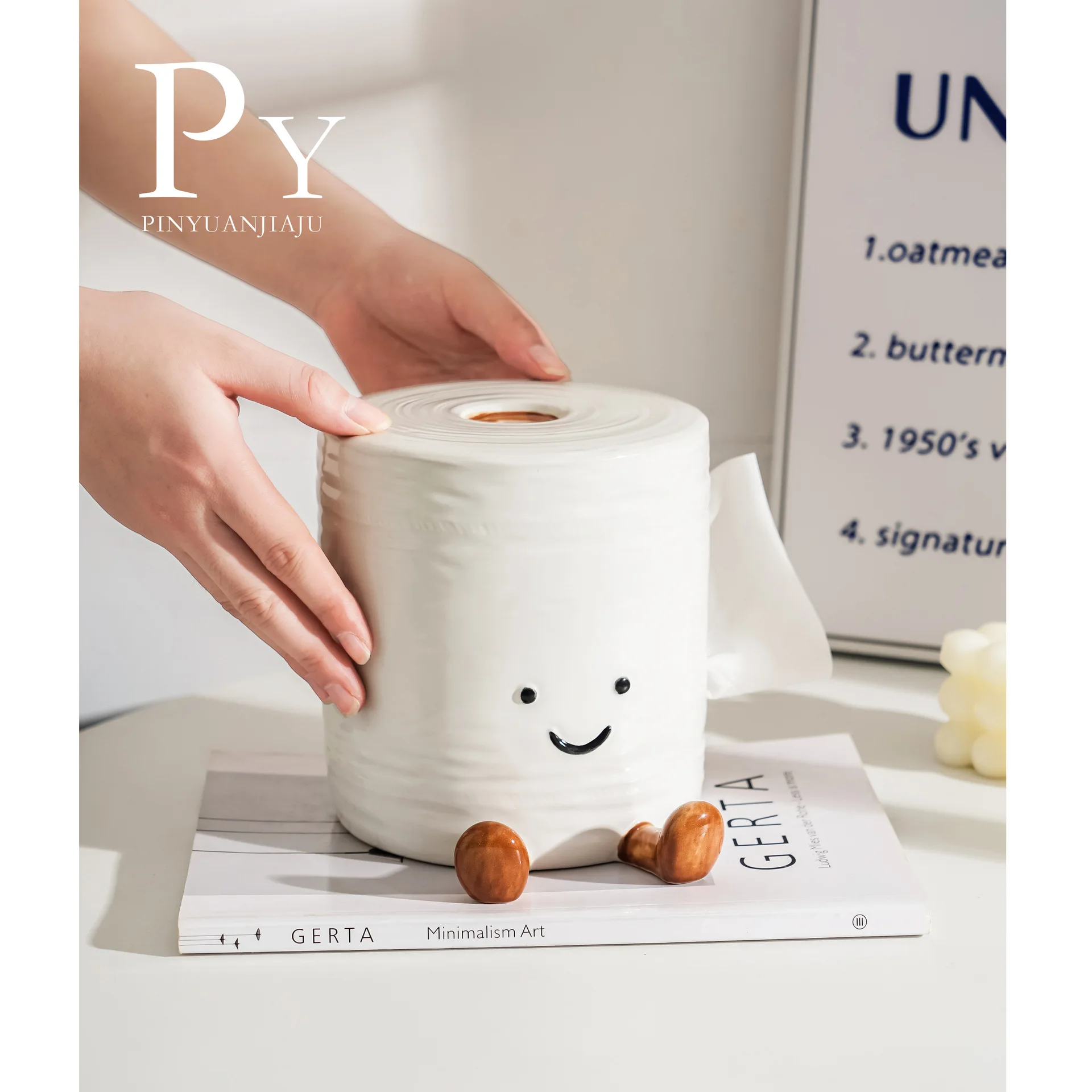 Cute Fun Toilet Paper Toilet Paper Tissue Box Ceramic High Appearance Level Bathroom Living Room Decoration Storage