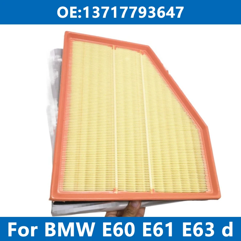 Car Air Filter Cleaner Element 13717793647 For BMW E60 E61 Touring Convertible 520d 535d 635d N47 M47 M57 Engine 2005-2010