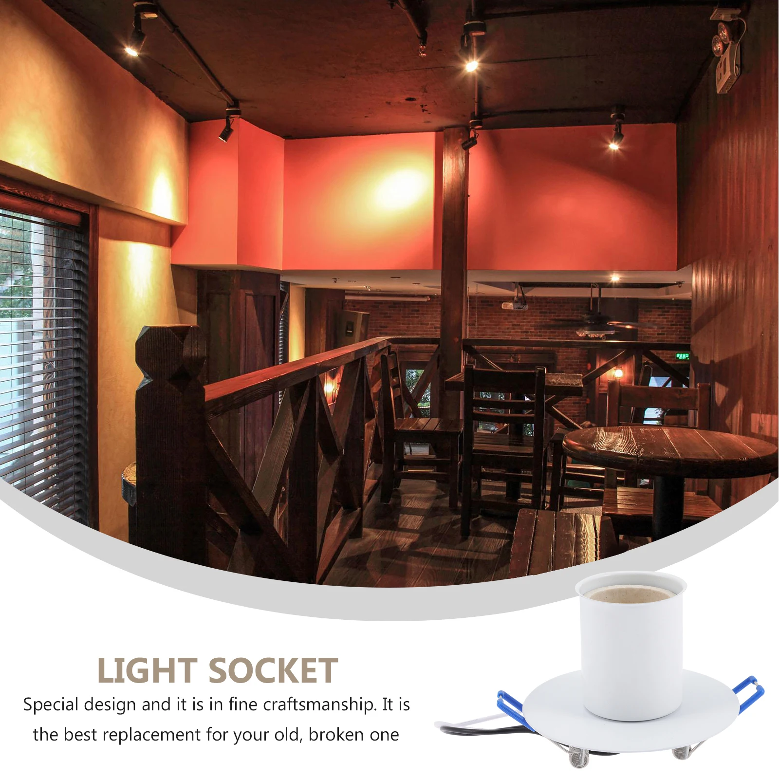 

Card Type Lamp Holder Screw In Light E27 Bulb Socket Industrial Style Metal Base Lamp Parts Socket Replacement For Bedroom Cafe