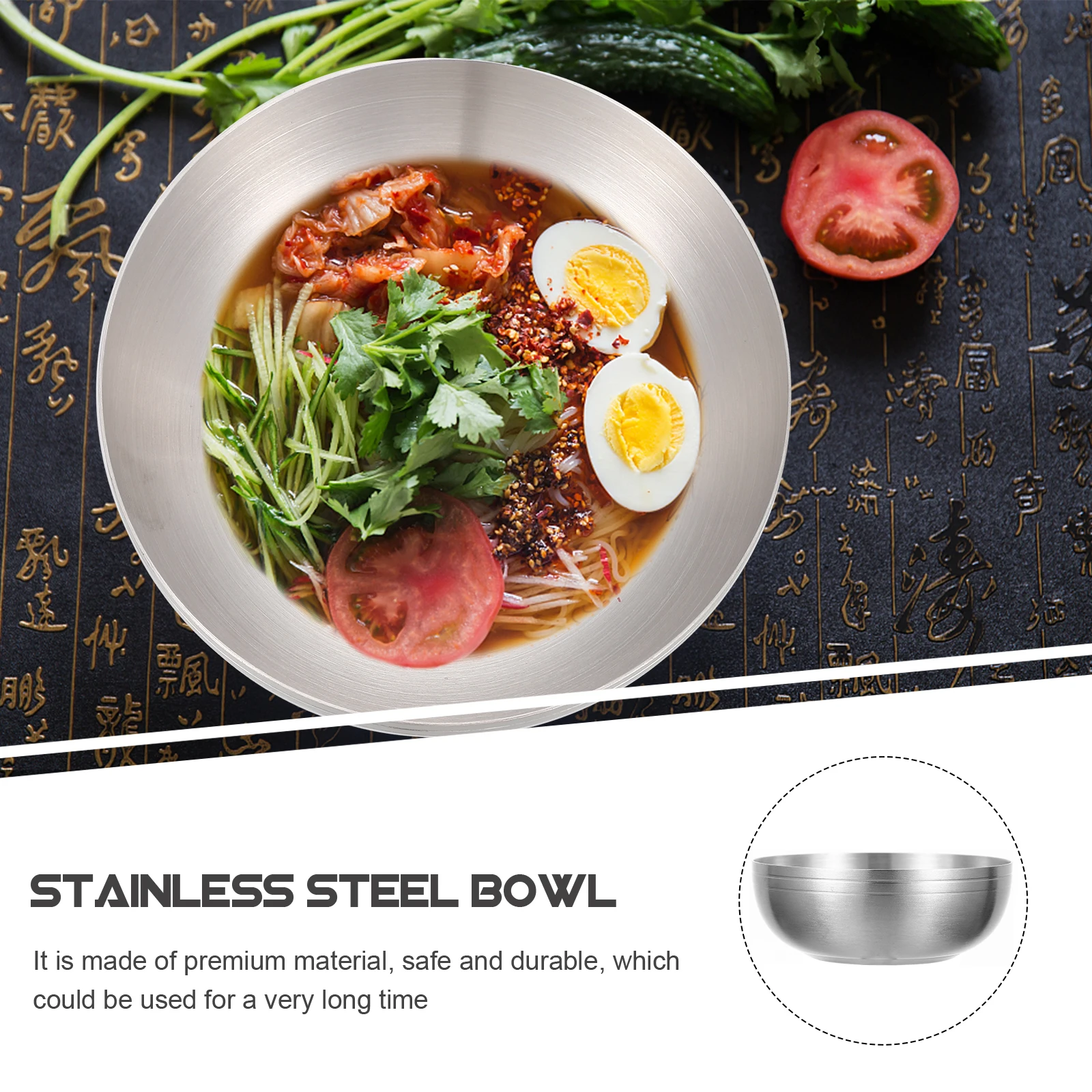 

Stainless Steel Bowl Soup Pasta Serving Containers Multi Purpose Food Grade Safe Home Restaurant Kitchen Bar Use Fruit