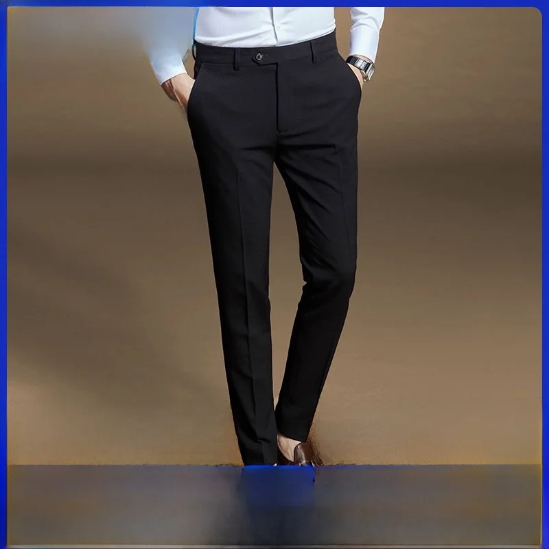 

Мужские повседневные брюки Slim Fit, эластичные, корейский стиль, летние, тонкие, формальные, молодежные, для отдыха, модные