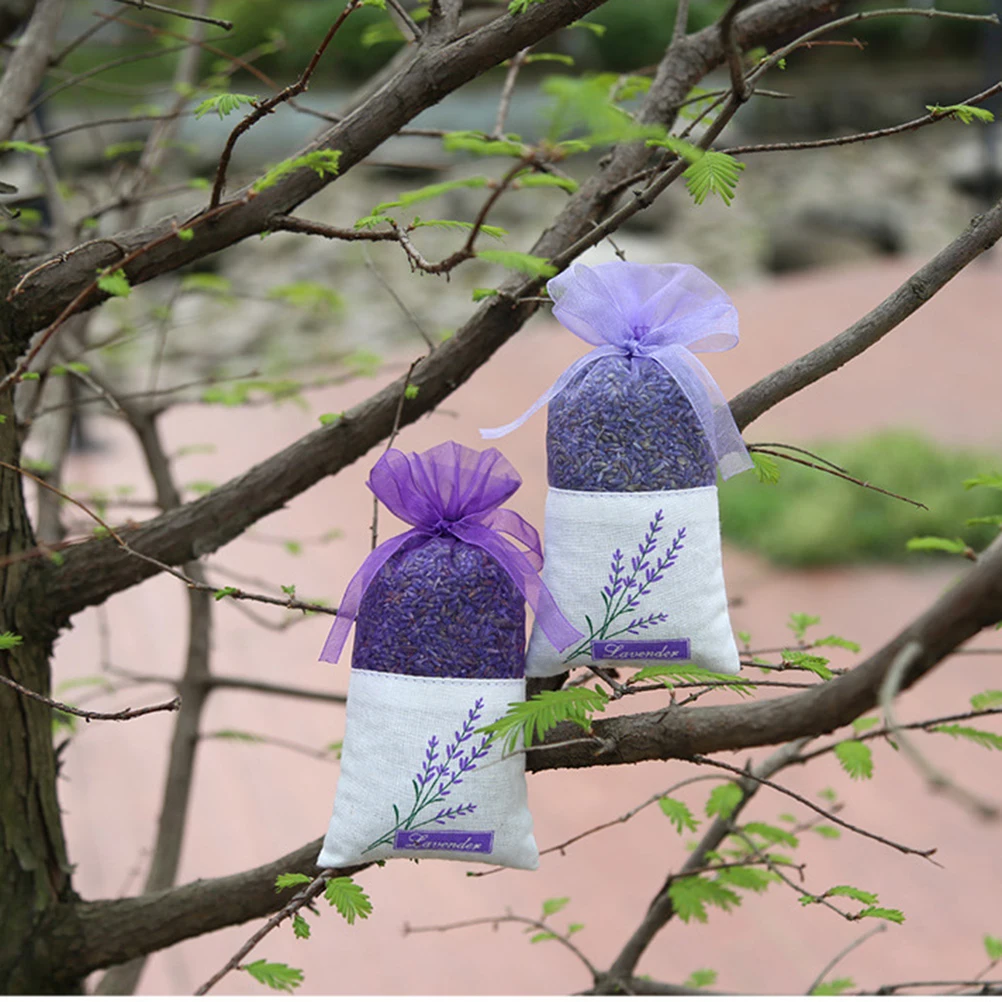 25pcs Lavender Sachet Bag Empty Lavender Pouches Dry Flower Aroma Bags Floral Printing Fragrance Sachets for Relaxing Sleeping