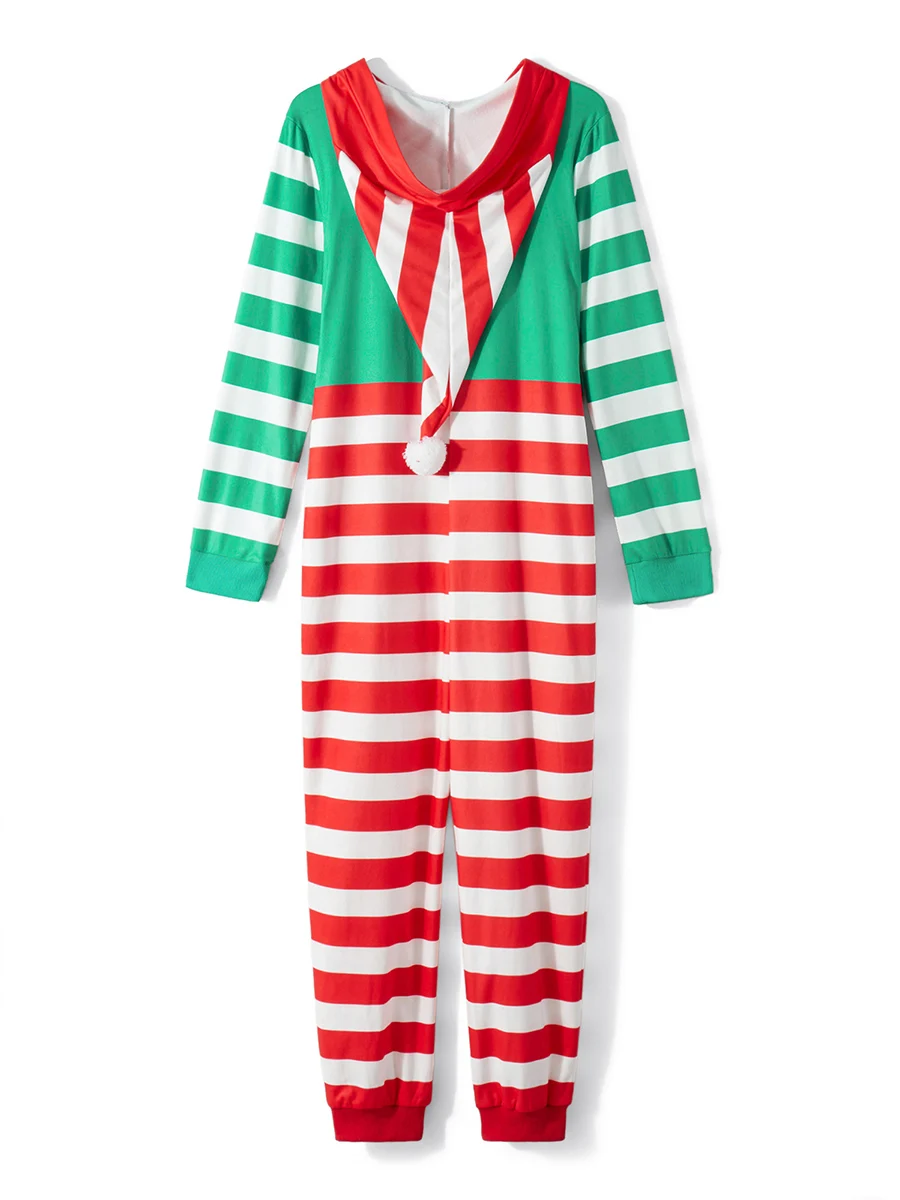 Women s Christmas Pajamas Romper Long Sleeve Zip Up Hooded Jumpsuit Sleepwear Holiday Costume