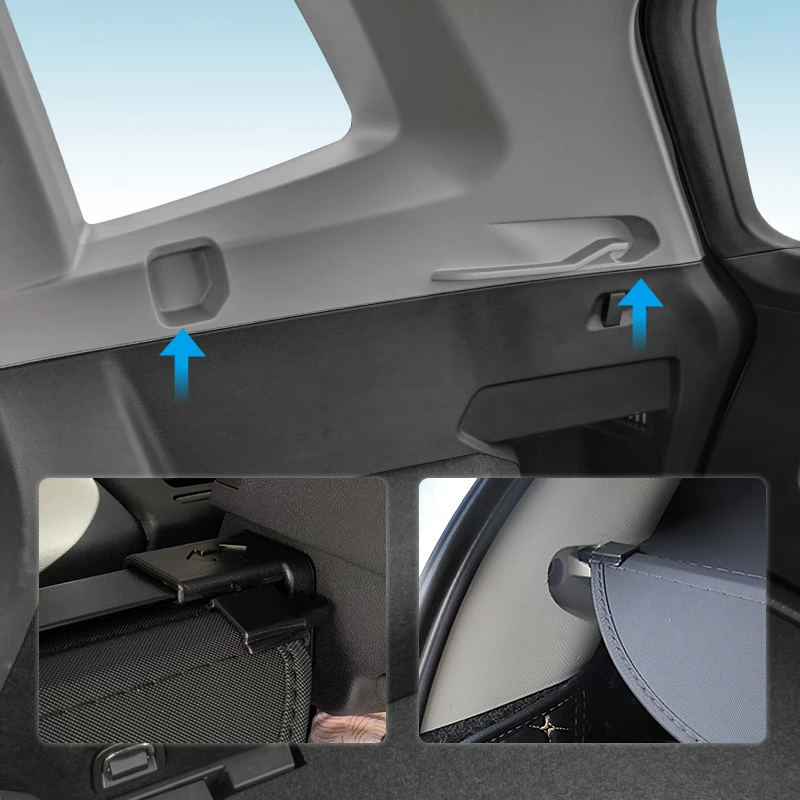 For VW Tiguan L 2017-2023 Retractable Trunk Cargo Cover Waterproof Shielding Shade Privacy Tiguan Allspace Auto Accessories