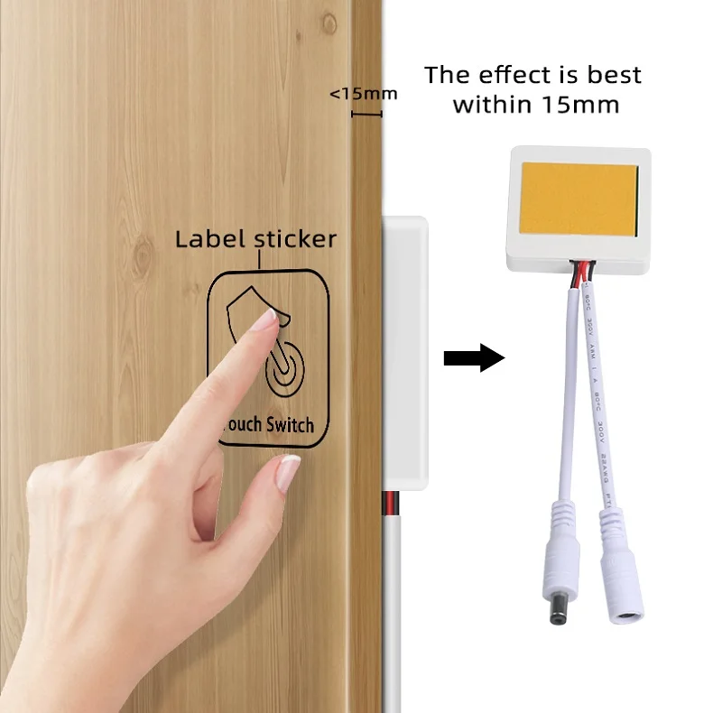 12V 24V Holzpaneel-Touchschalter LED Dimmbar Berührungsempfindlich Versteckt für Holzmöbelbeleuchtung – Detail 1