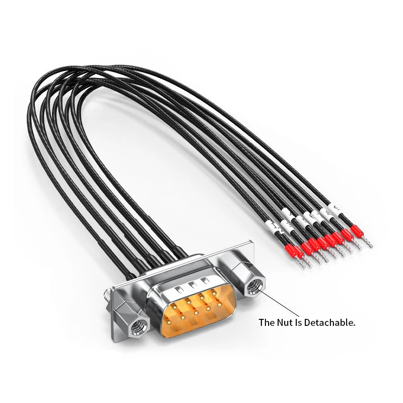 DB9 DB15 DB25 Terminal Wire w Number Tube DB 5/15/25Pin Connection Cable HDB15 Connector Plug Line PLC Data Harness Cord PTFE