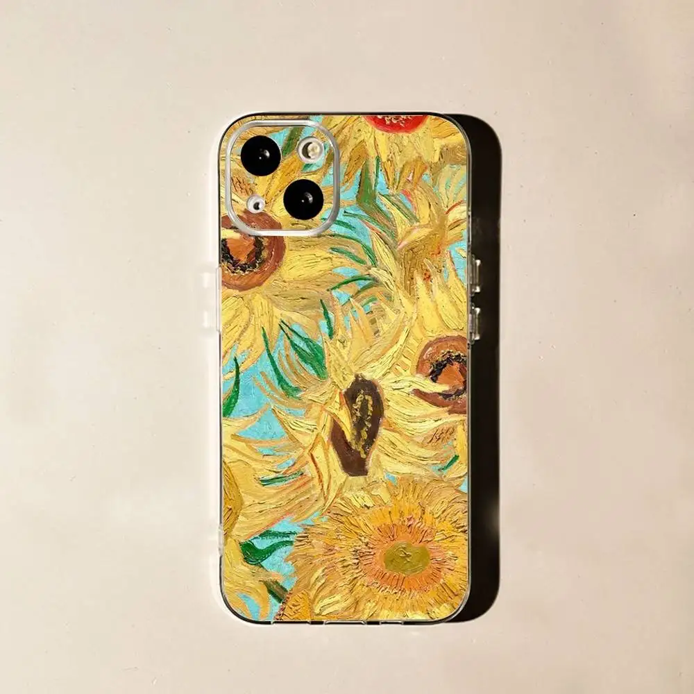 حافظة هاتف بنمط فان جوخ العتيق لهاتف آيفون 17,16,15,14,13,12,11 Plus,Pro,Max,Air,XR,XS,7,8 Plus,SE,Mini شفافة ناعمة #2