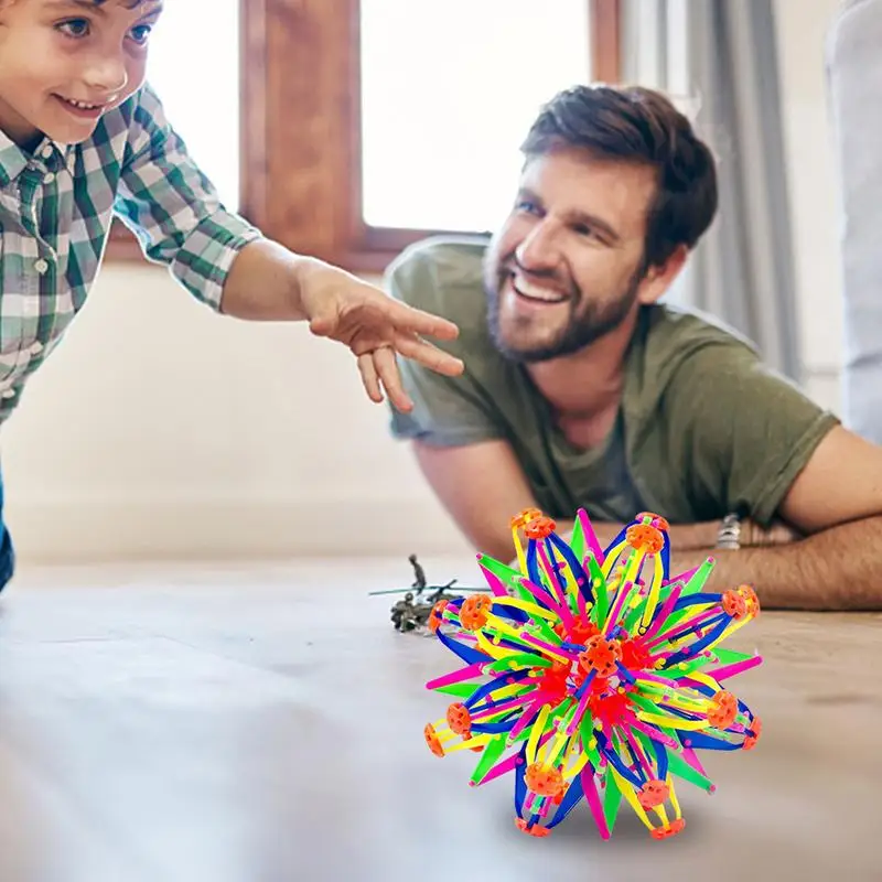 Expandable Ball With Luminous For Kids Hoberman Sphere Mini Stress Toys For Anxiety With Unique Geometric Shape Breathing