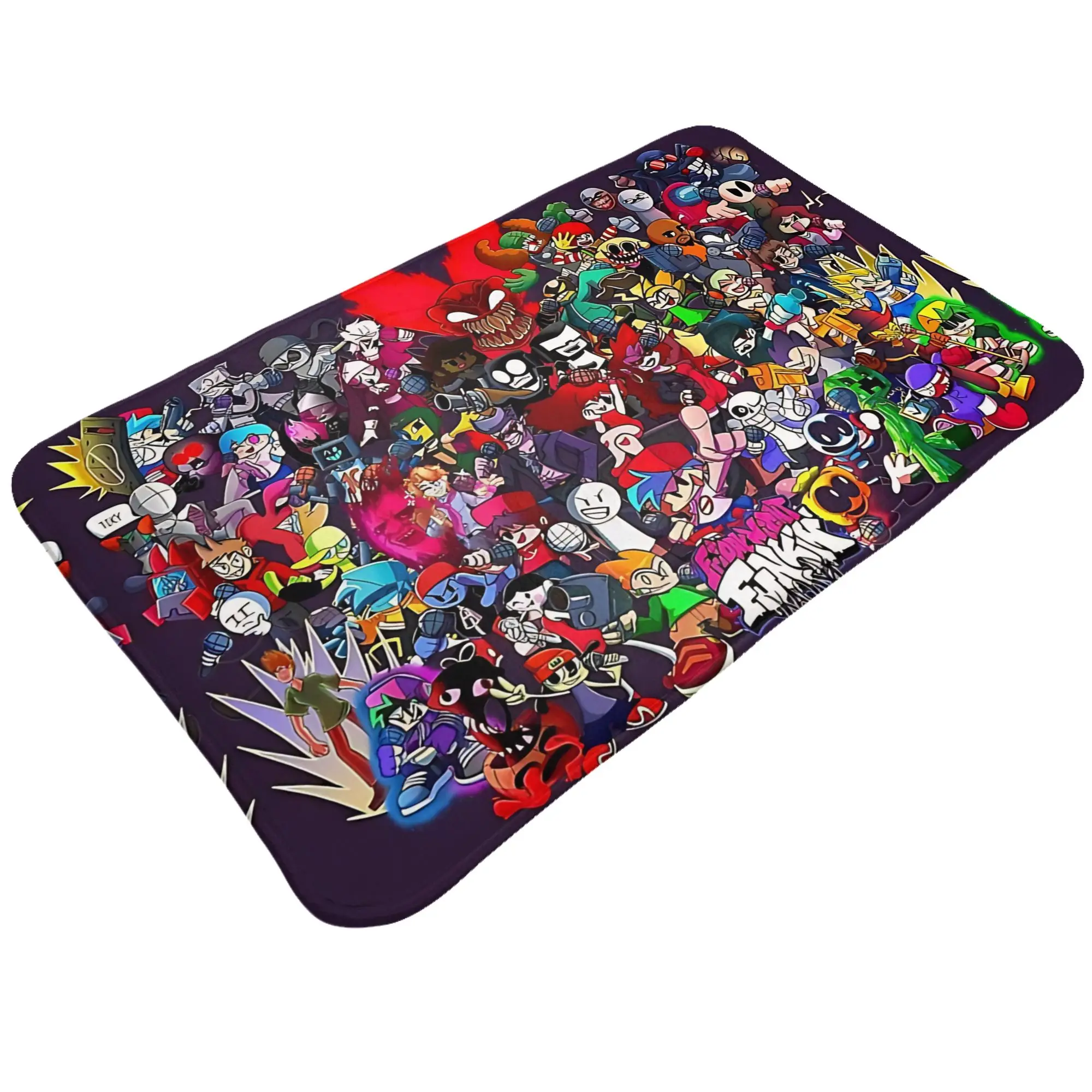 Friday Night Funkin Roster Poster  Decorations Bath Mat FNF Doormat Kitchen Carpet Entrance Door Rug Home Decor