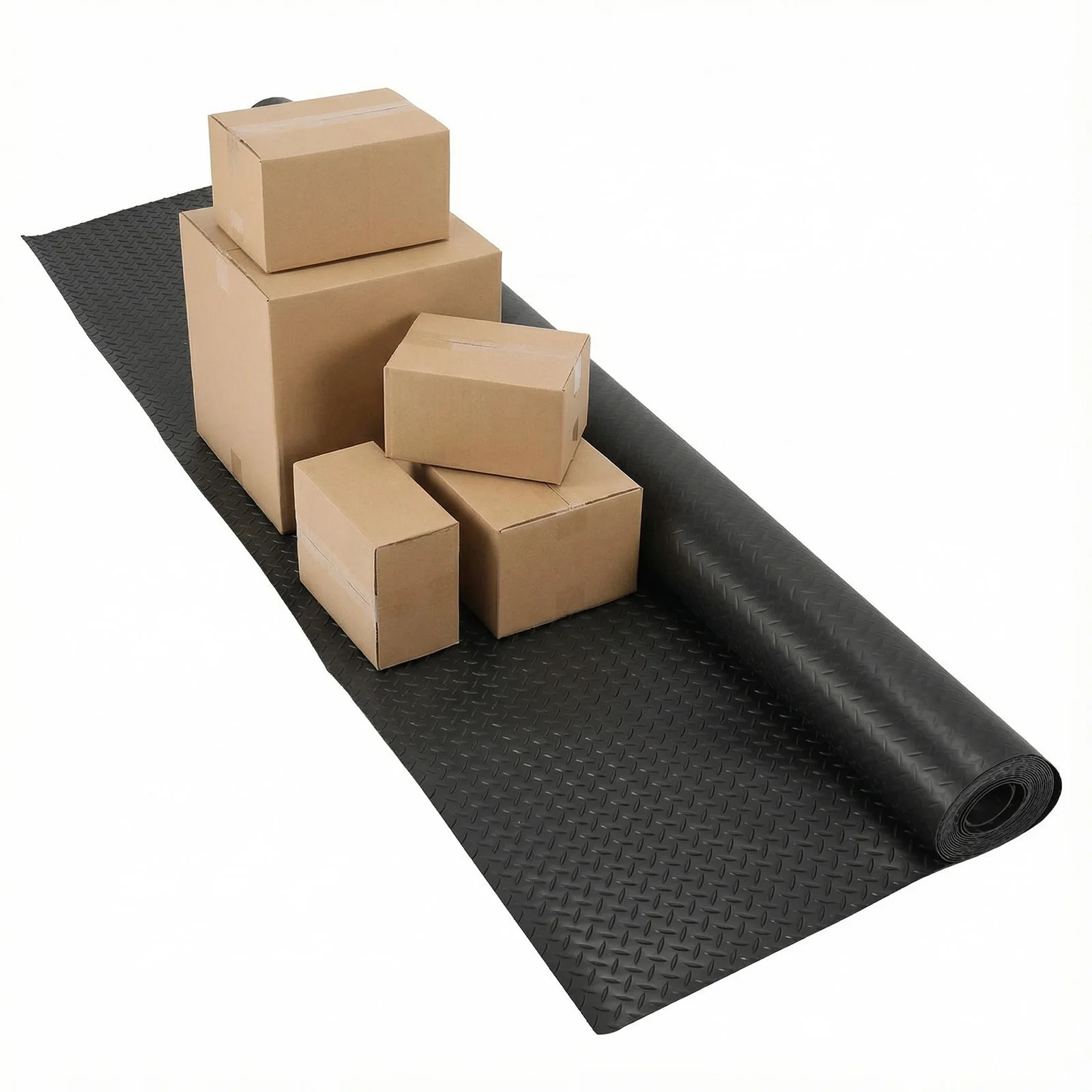 

7.9x21/32.8 FT Garage Shop Parking Mat 2.5mm Floor Runner Diamond Plate PVC for Truck Trailer SUVs Van Golf Cart Motorcycle