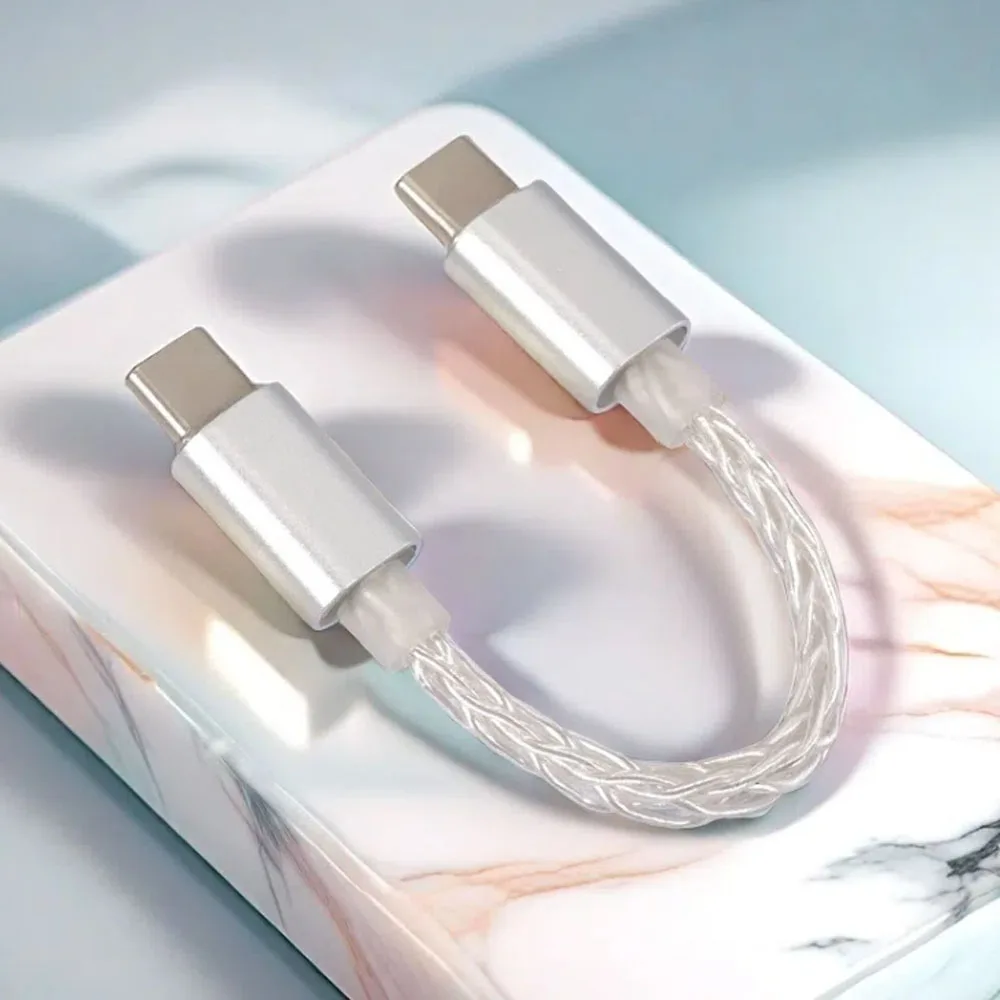 German OFC OTG DAC Adapter Type-C to Type-C AUX Cable HiFi Audio High-Speed Transmission for Smartphone PC Music Lover