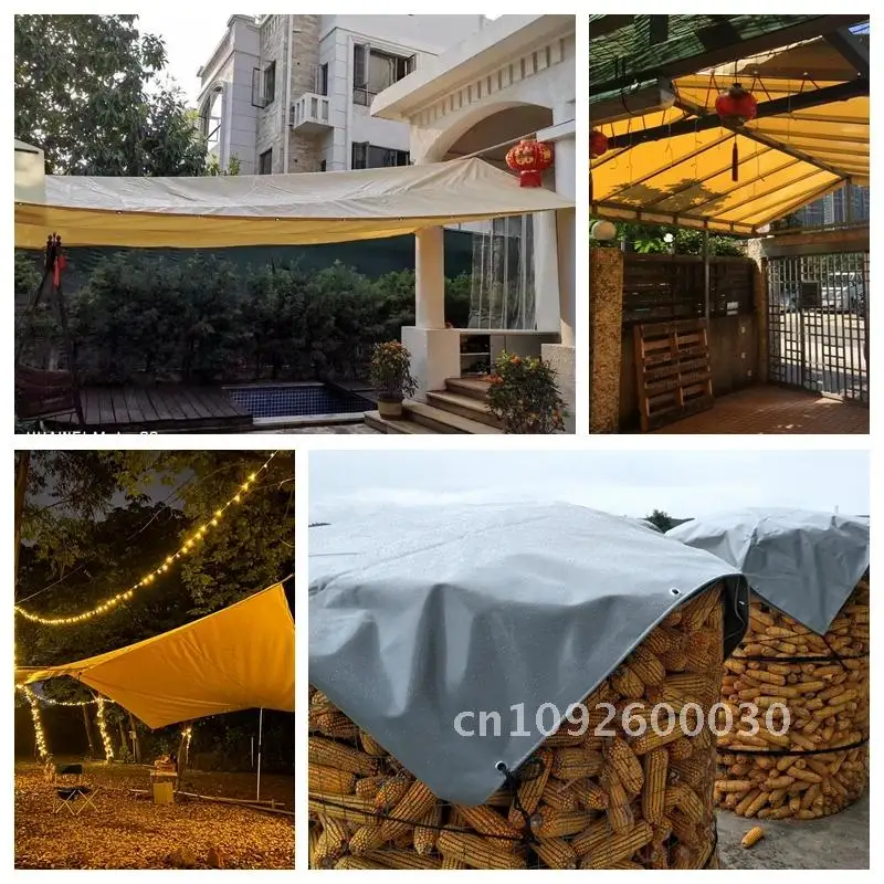 500gsm PVC Tarpaulin Waterproof Heavy Customizable Cover Tarp Canopy Balcony Awning Courtyard Rainproof Planting Pavilion Gazebo