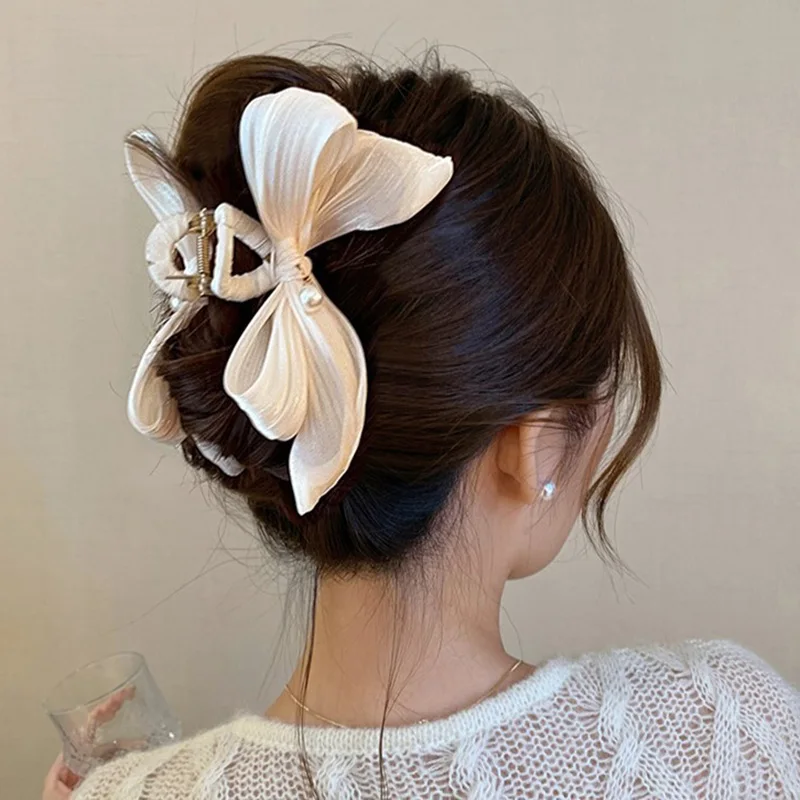 13Cm Gerimpelde Strikken Haarspeldjes Voor Vrouwen Haarspeld Doek Haarklauw Clip Haaraccessoires Mooie Meisjes Hoofddeksels