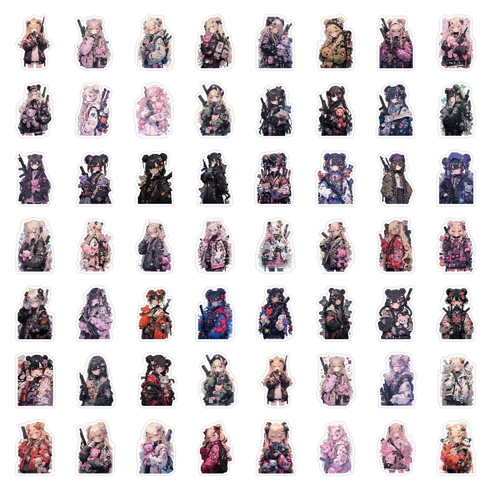 10/30/60PCS Kawaii Anime Girl Killer Stickers Aesthetic Decals Cool Graffiti Laptop Scrapbook Skateboard Cartoon Sticker Toys