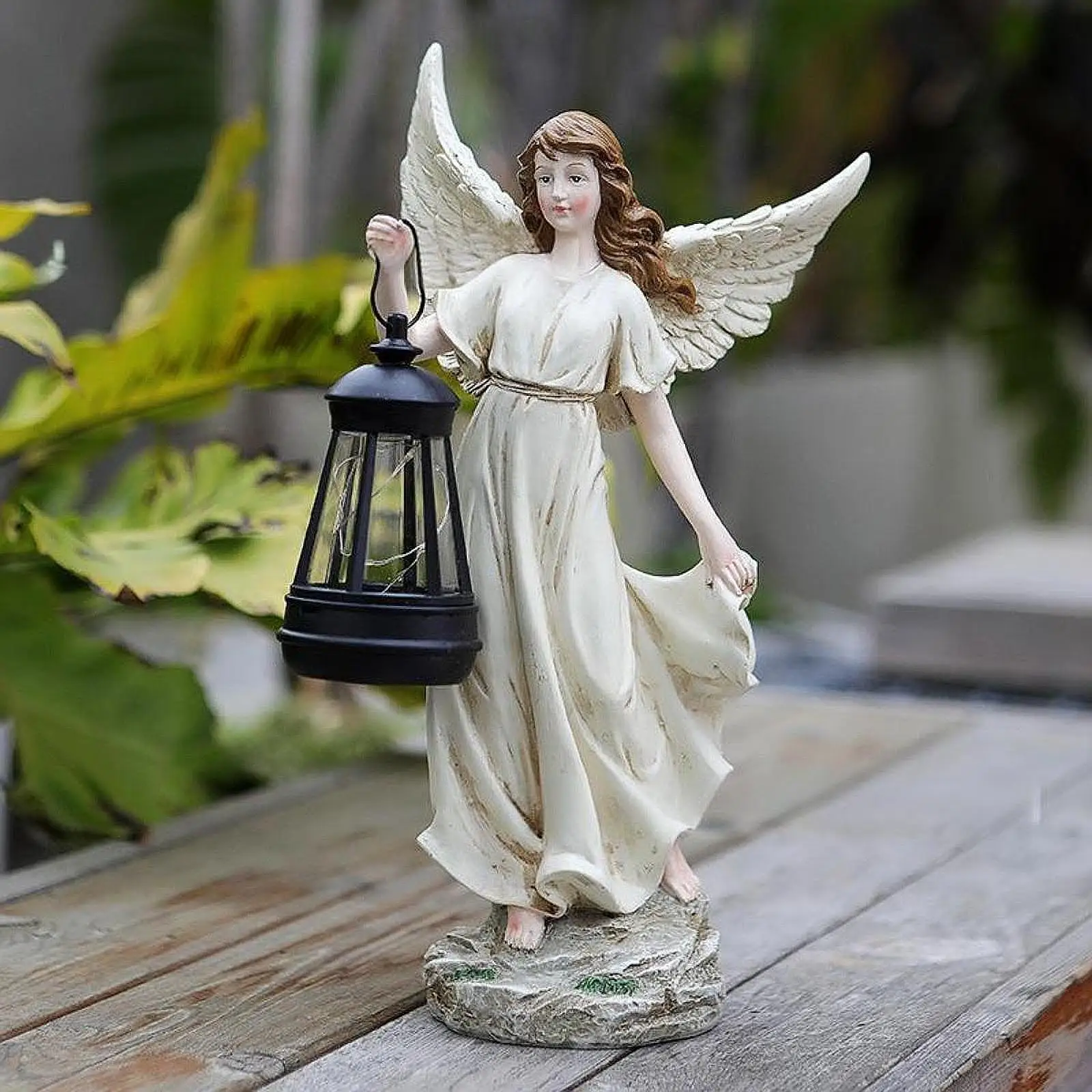 

Solar Outdoor Sculpture, Garden Angel Statue for Outside Front Lawn Patio Porch Ornaments