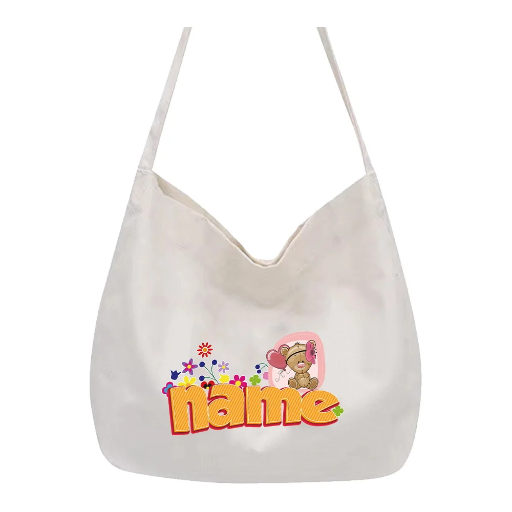 Customized Name Women's New Canvas Shoulder Bag Environmentally Friendly Multifunctional and Simple Shoulder Bag