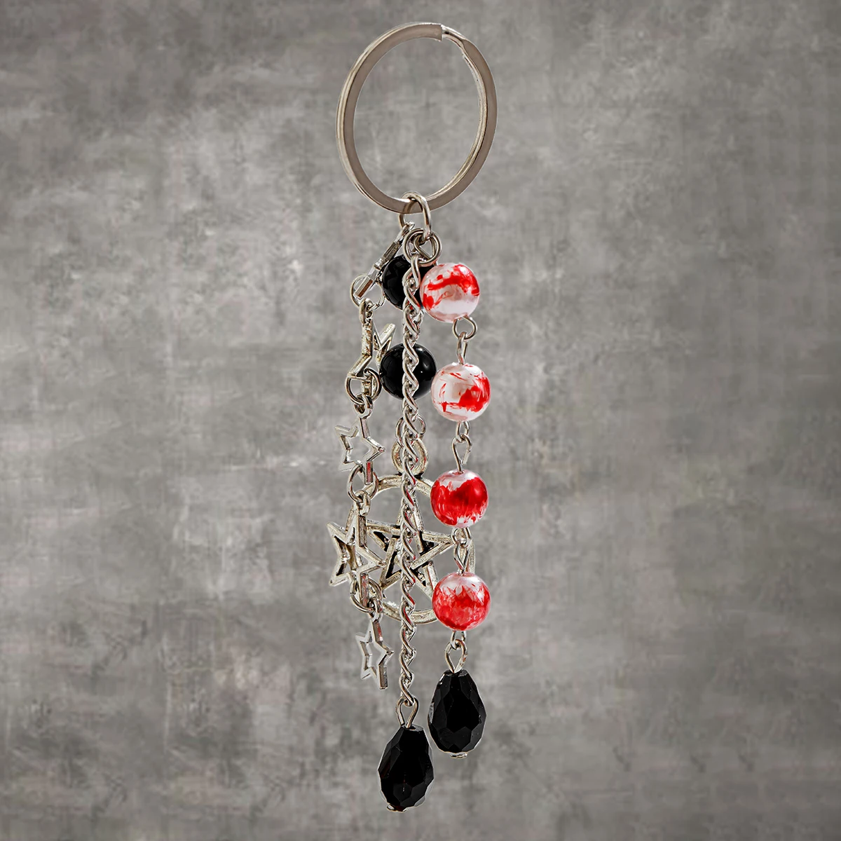 IngeSight.Z New Goth Black Bowknot Keychain Women 2024 Classic Cross Love Heart Key Ring Ladies Halloween Jewelry Gift