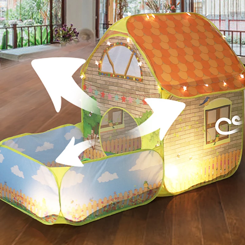 Maison avec Tente de Cour pour Bébé, Jouets Amusants, Océan, Ikpool, dehors, Maison de Jeux, Base Secrète pour Enfants