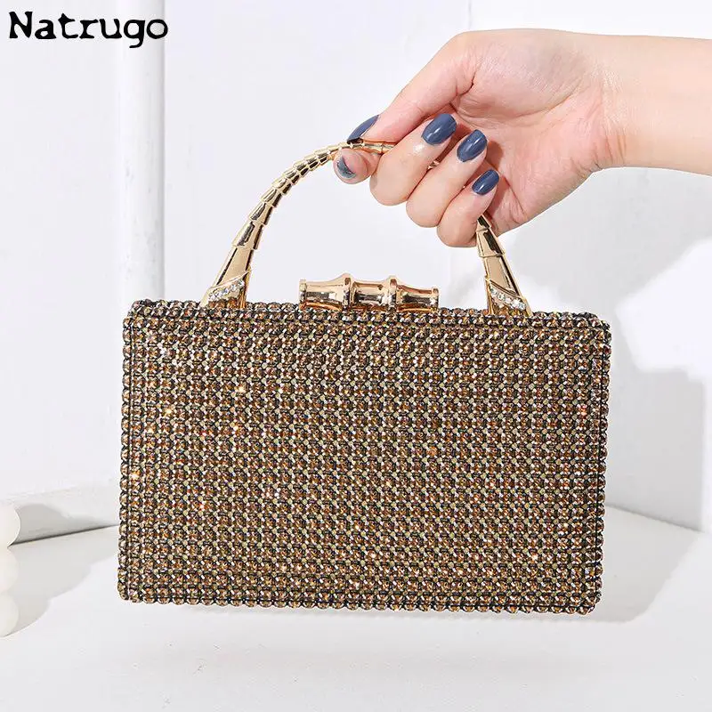 Rhinestone Purse Luxury Designer Handbag 2024 Ladies\' Clutch Evening Bag Female Diamond Lipstick Party Prom Wallet Wedding Pouch